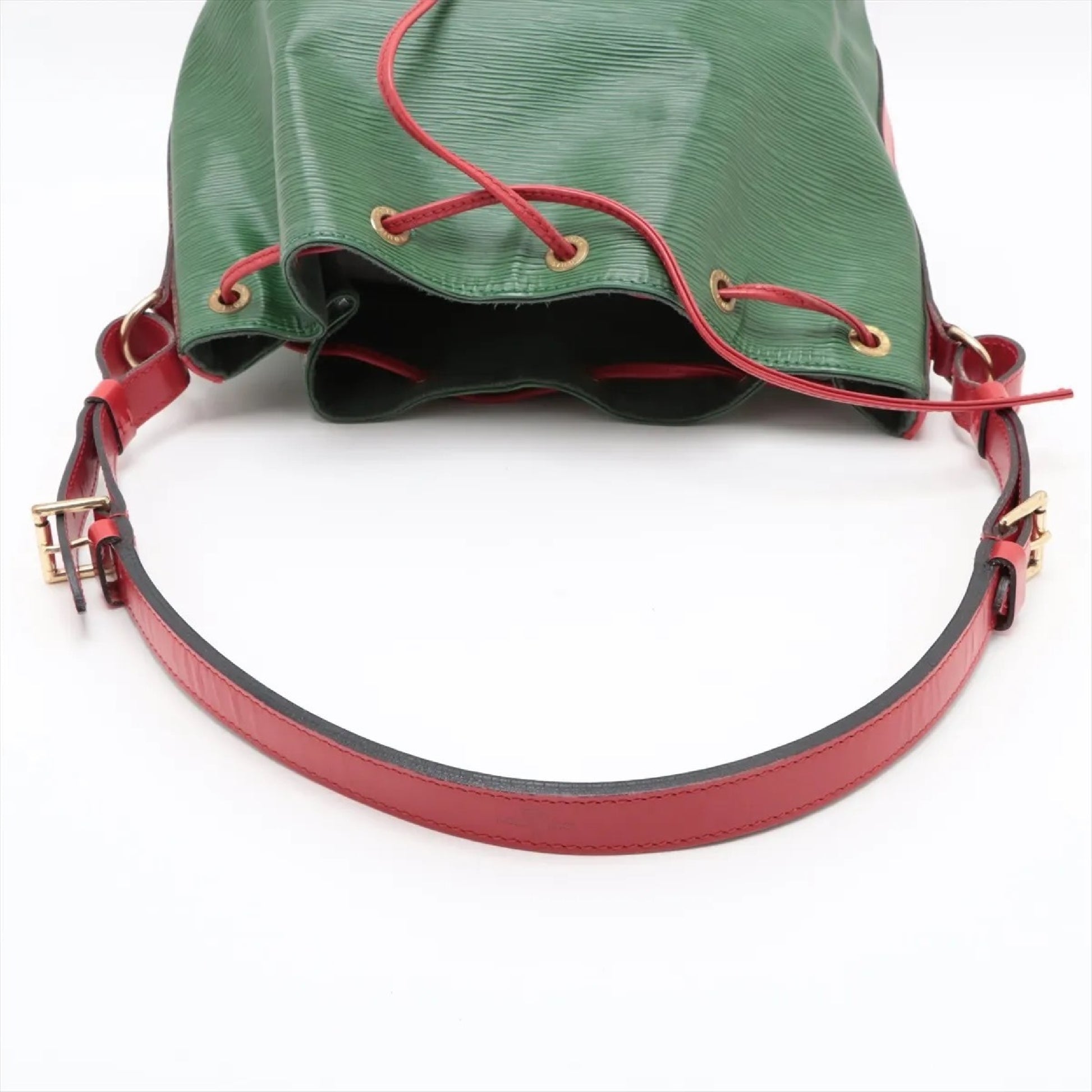 LOUIS VUITTON Epi Petit Noe M44147 AR0916 Green x Red Shoulder Bag
