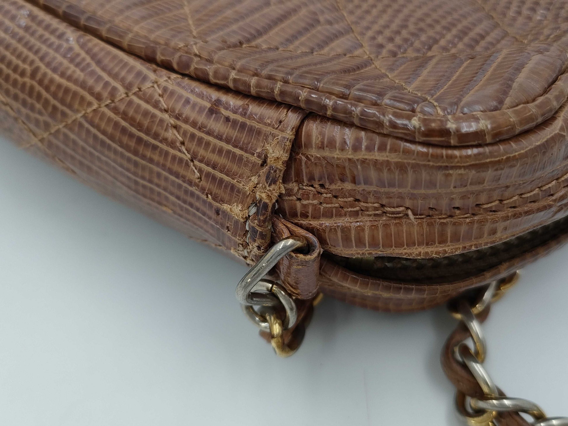 CHANEL Lizard Chain Shoulder Bag Shoulder Bag