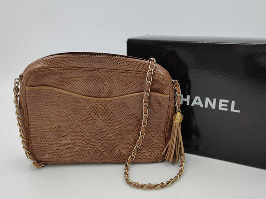 CHANEL Lizard Chain Shoulder Bag Shoulder Bag