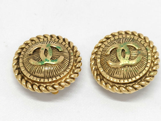 CHANEL Coco Mark Earrings Gold Earrings