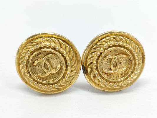 CHANEL Coco Mark Earrings with Inlay