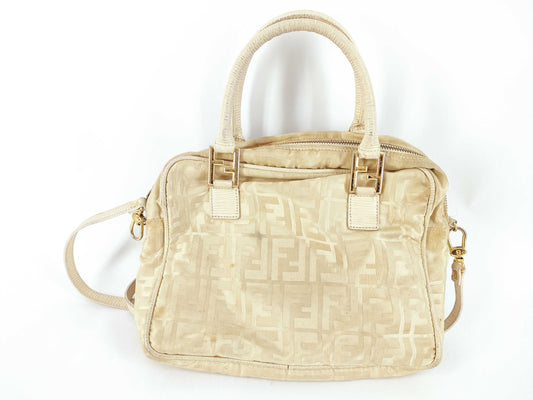 FENDI Zucca pattern Fendi Zucca handbag nylon 414771/06 beige handbag