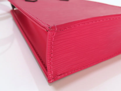 LOUIS VUITTON LOUIS VUITTON Louis Vuitton LV Epi Petite Sac Plat Rose Pondicherry M80168 CA0281 Handbag Shoulder Bag