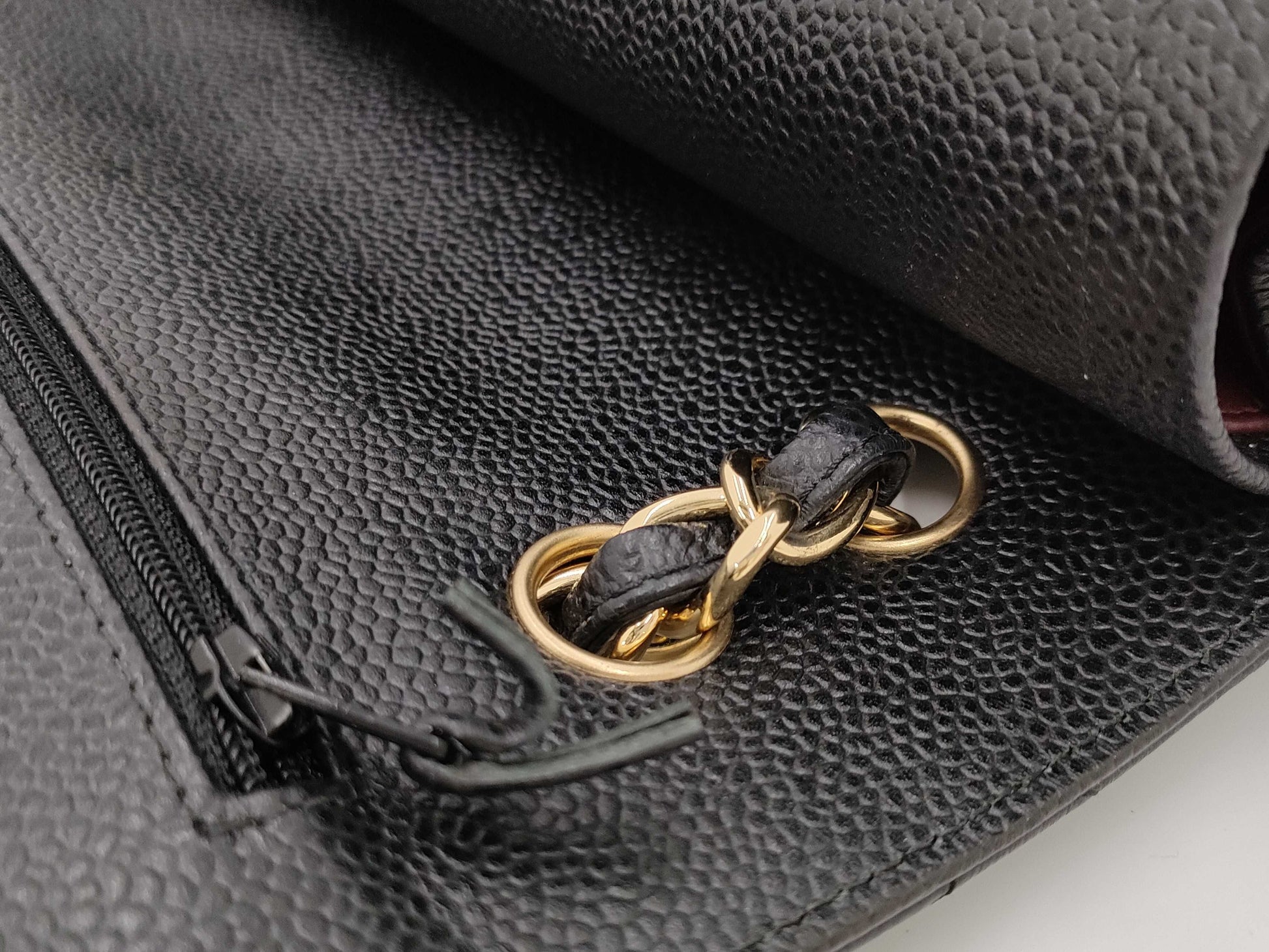 CHANEL Caviar Deca Matelasse Gold Hardware Shoulder Bag