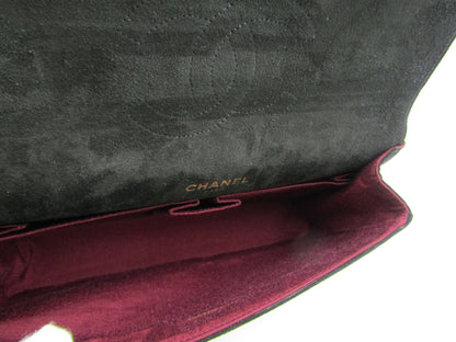 CHANEL Matelasse Chain Shoulder Bag, 25cm, Double Flap, Suede, Black, G Hardware
