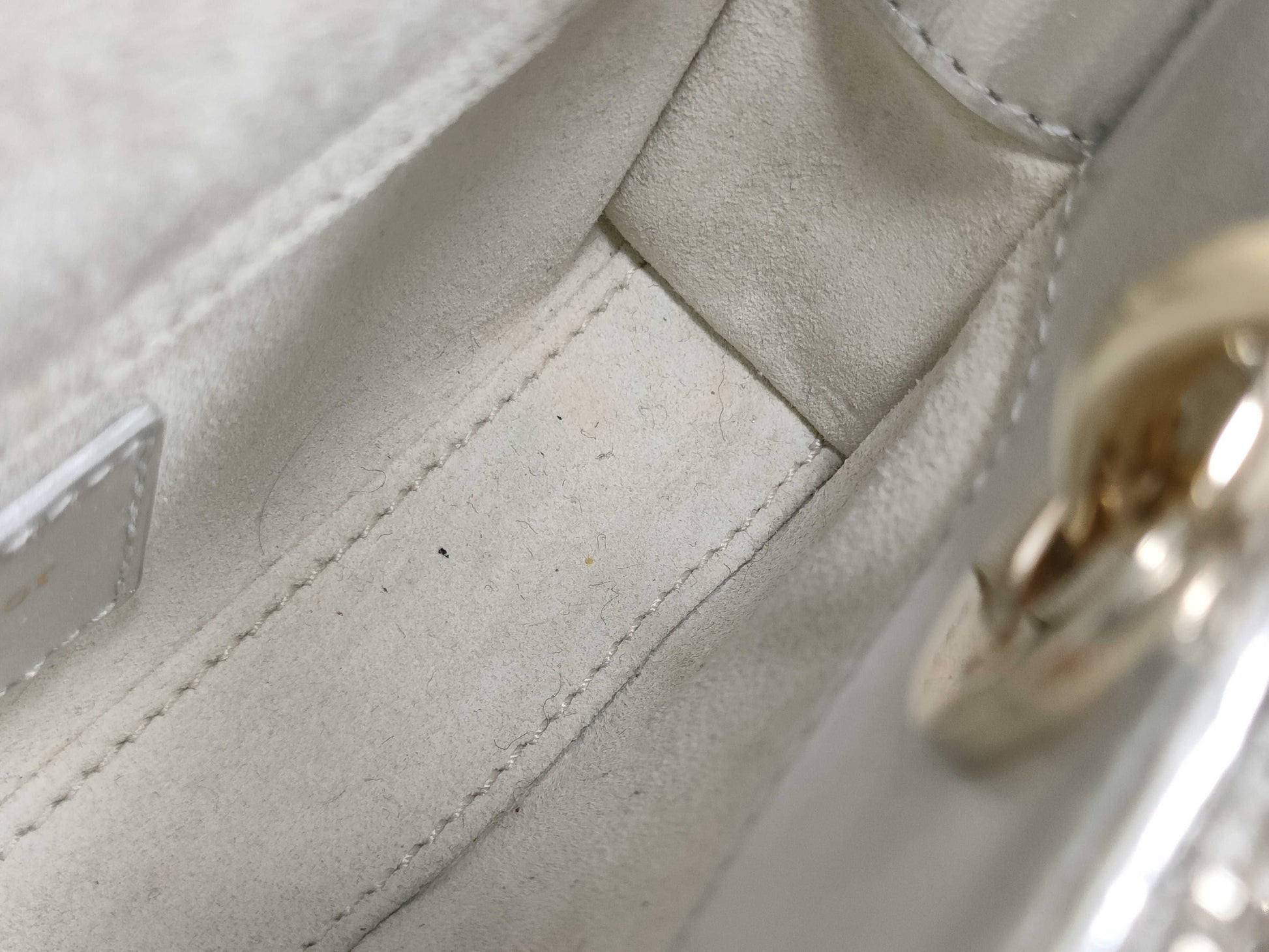 Dior D-Joy Micro Silver Lambskin Beaded Rhinestone 2-Way Handbag