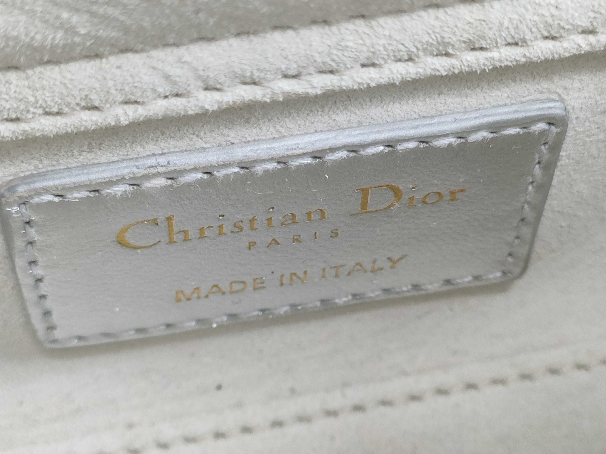 Dior D-Joy Micro Silver Lambskin Beaded Rhinestone 2-Way Handbag