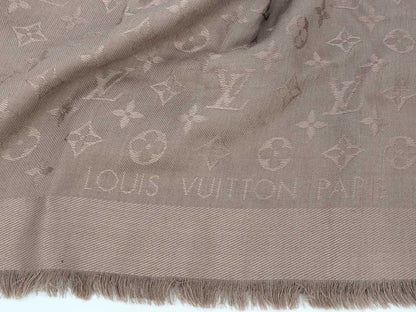 LOUIS VUITTON Large Monogram Stole in Pink and Beige