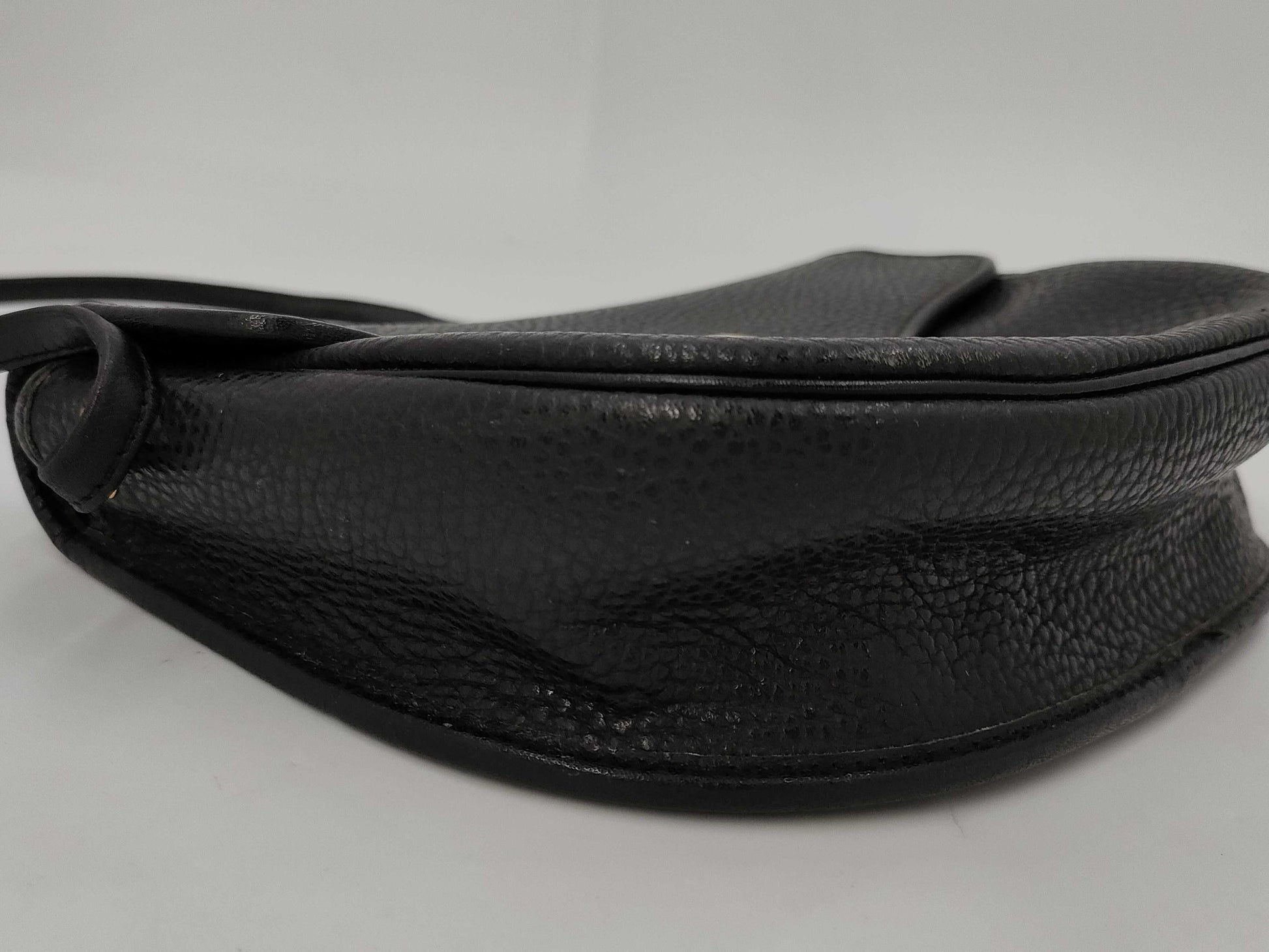 Dior Leather Shoulder Bag with Logo Hardware, Black