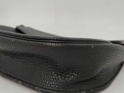 Dior Leather Shoulder Bag with Logo Hardware, Black