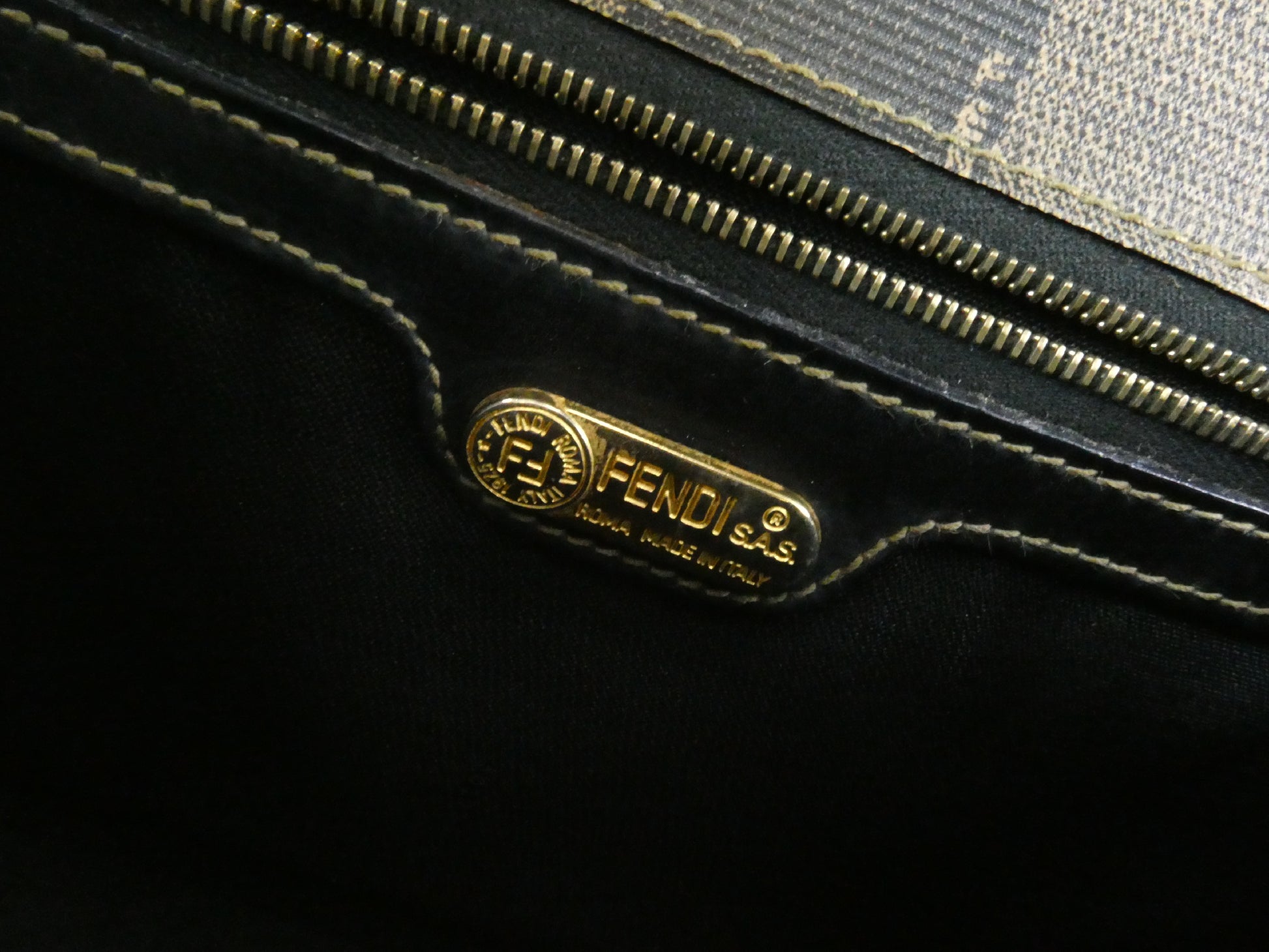 FENDI Pecan PVC Leather 2-Way Handbag