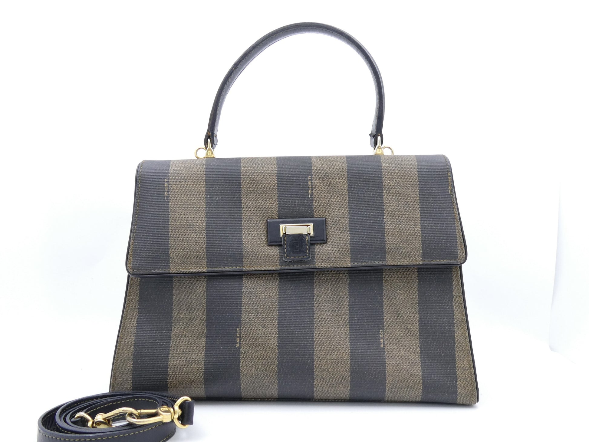 FENDI Pecan PVC Leather 2-Way Handbag