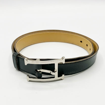 HERMES Leather Belt Engraved K Belt
