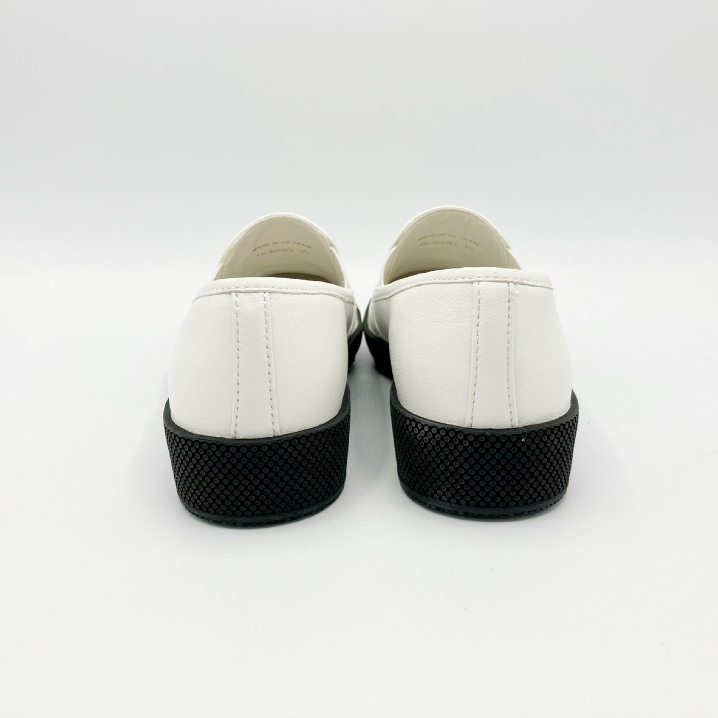 PRADA Slip-On Heart Leather Flat Shoes White Size 35 Sneakers