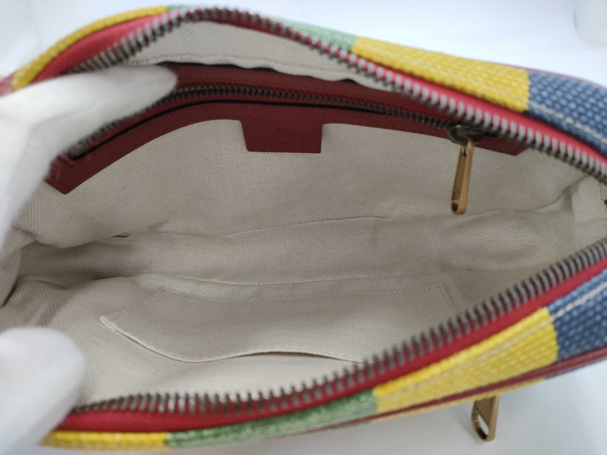 GUCCI Baiadera Canvas Stripe Belt Bag