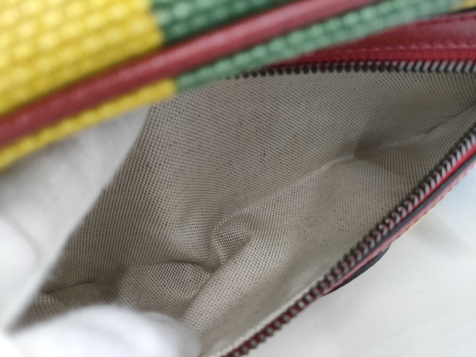 GUCCI Baiadera Canvas Stripe Belt Bag