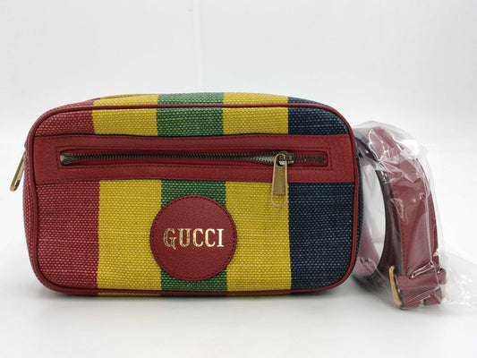 GUCCI Baiadera Canvas Stripe Belt Bag