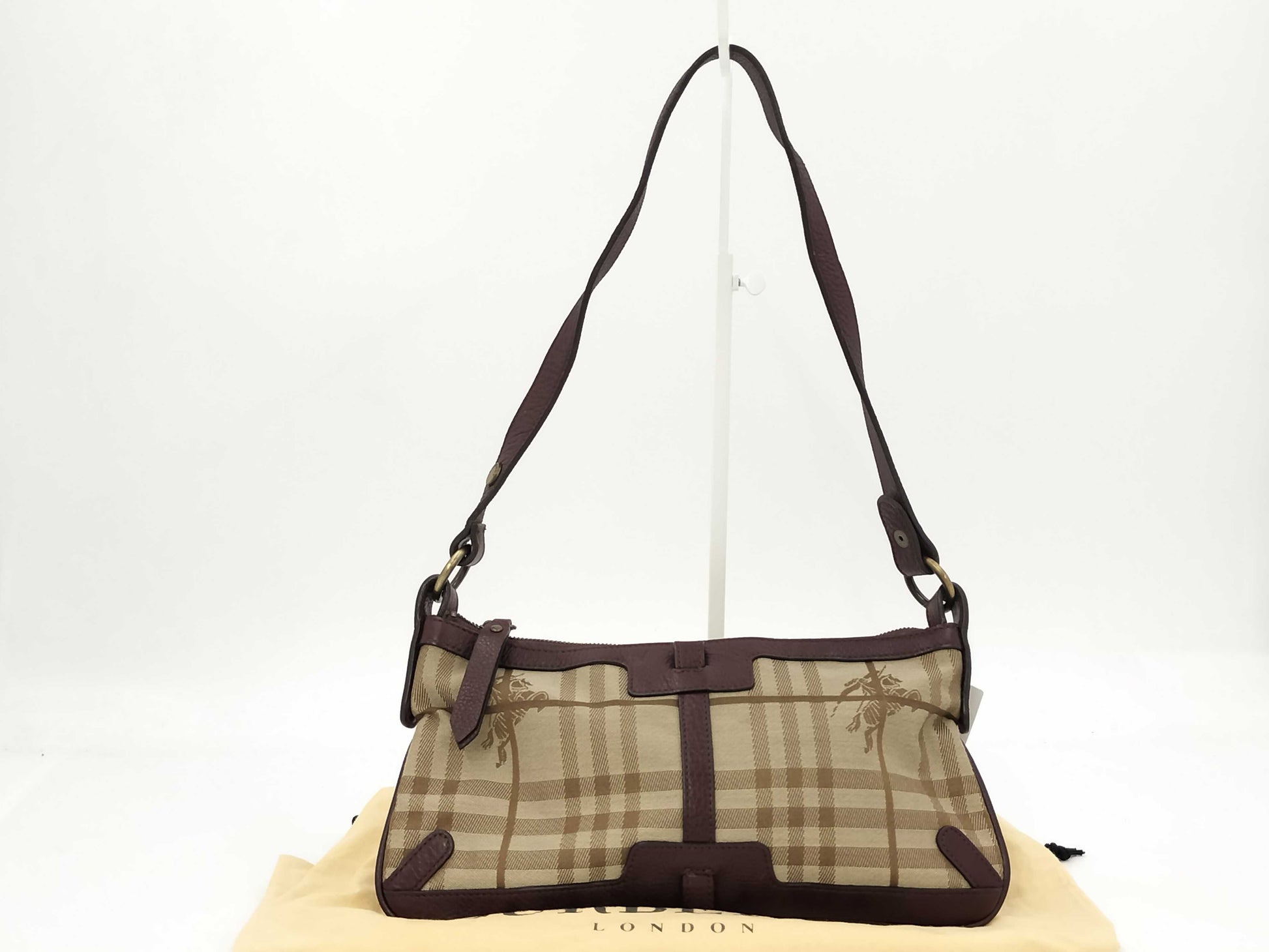 BURBERRY Canvas/Leather Shoulder Bag