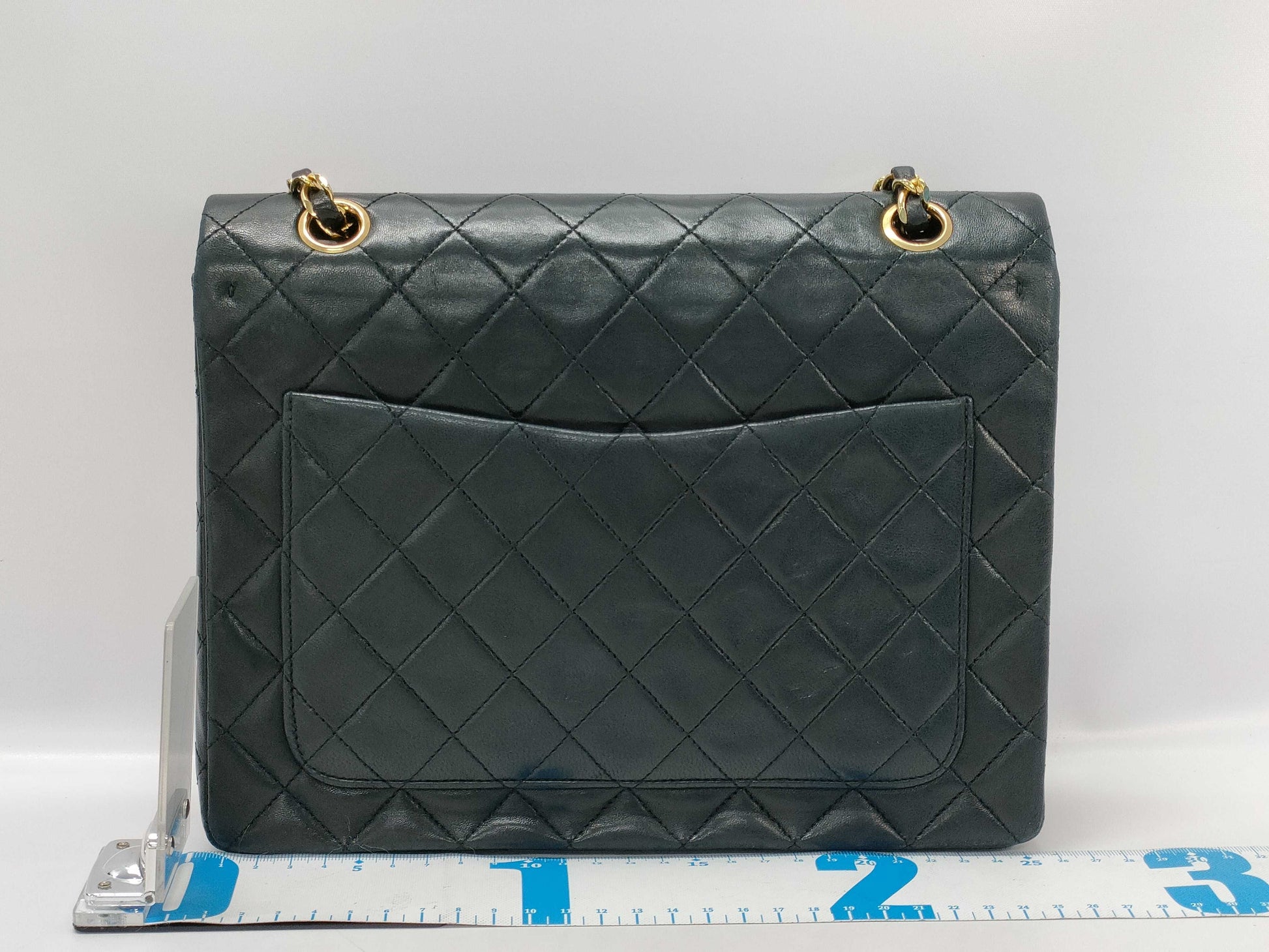 CHANEL Matelasse Double Flap Matelasse Chain Shoulder Bag 25 Black with Gold Hardware