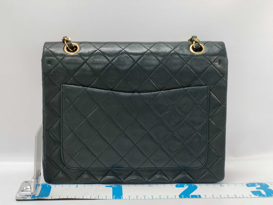 CHANEL Matelasse Double Flap Matelasse Chain Shoulder Bag 25 Black with Gold Hardware