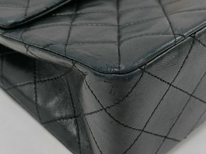 CHANEL Matelasse Double Flap Matelasse Chain Shoulder Bag 25 Black with Gold Hardware