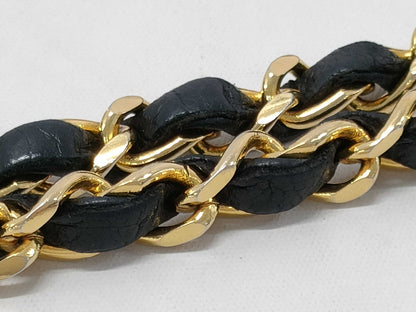 CHANEL Matelasse Double Flap Matelasse Chain Shoulder Bag 25 Black with Gold Hardware