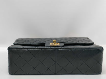 CHANEL Matelasse Double Flap Matelasse Chain Shoulder Bag 25 Black with Gold Hardware