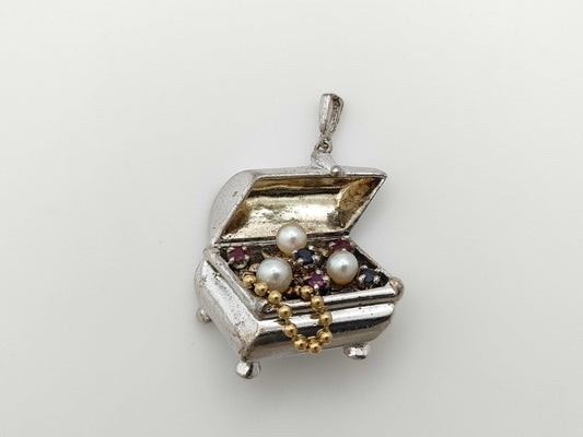 MIKIMOTO Pearl Diameter Approx. 3.4mm-3.8mm Colored Stone Pendant Top in 18K Gold 7.2g 