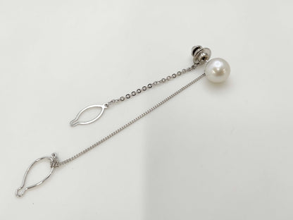 Pearl diameter: Approx. 11.5mm, Metal, 6.2g, Tie pin/Cufflinks 