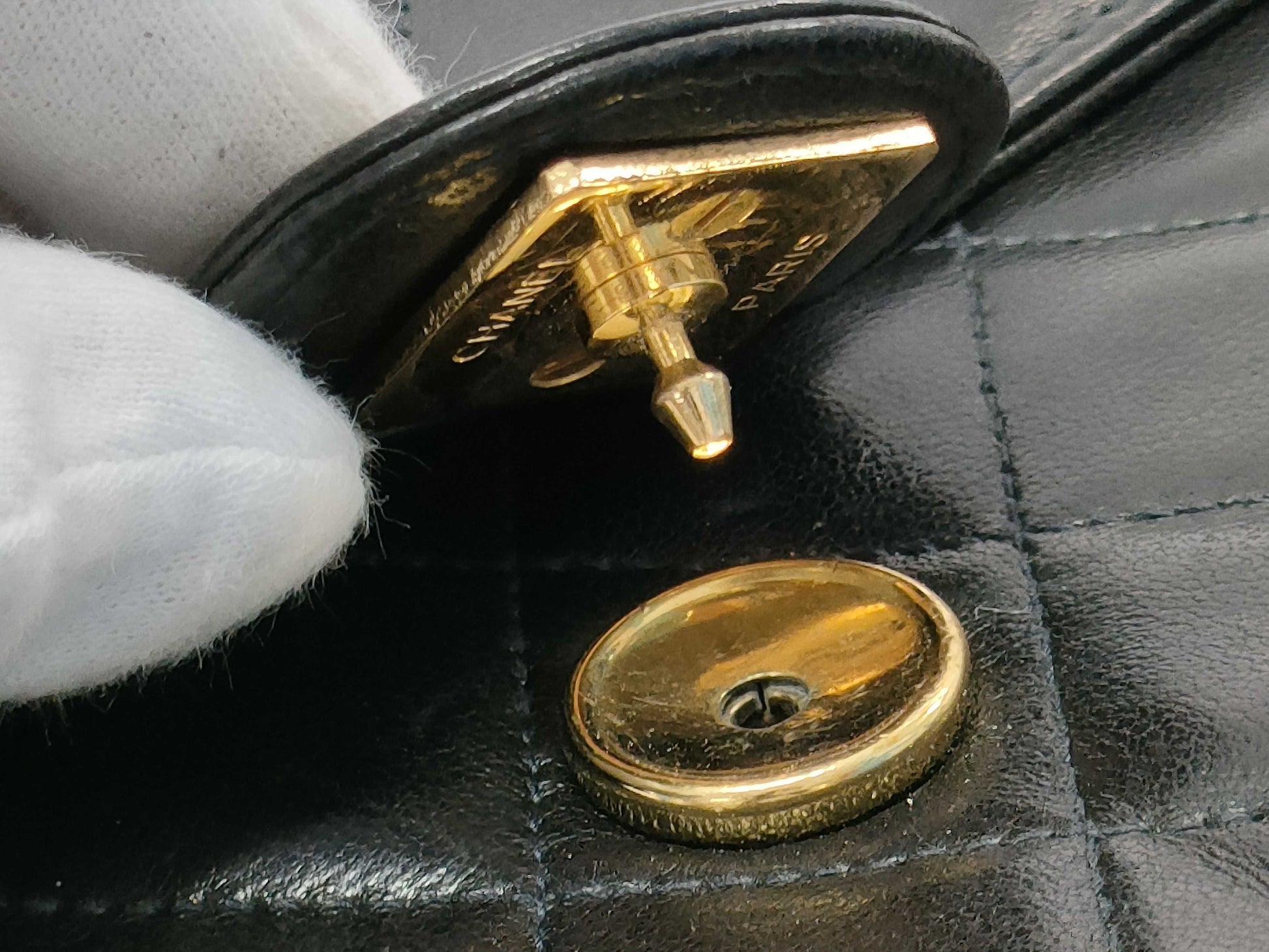 CHANEL Matelasse Push Lock Shoulder Bag with Card Seal
