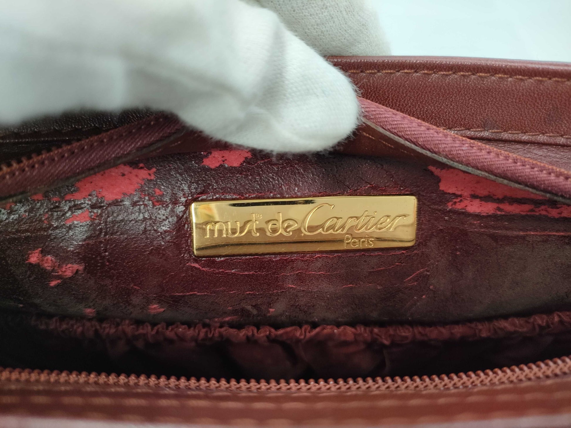 Cartier Must Line Bordeaux Vintage Clutch Bag