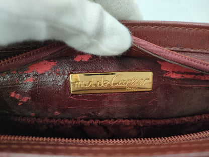 Cartier Must Line Bordeaux Vintage Clutch Bag