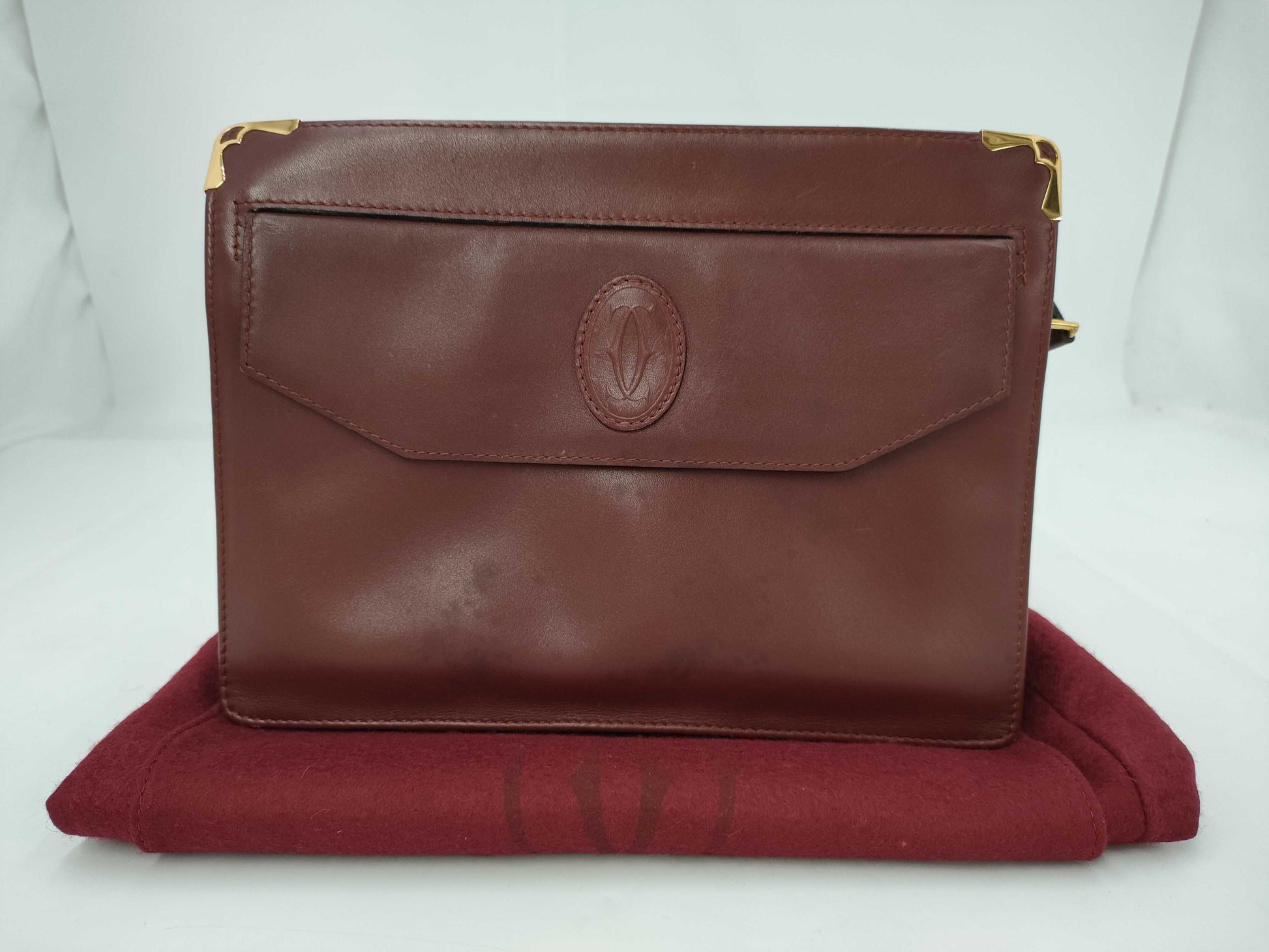 Cartier Must Line Bordeaux Vintage Clutch Bag