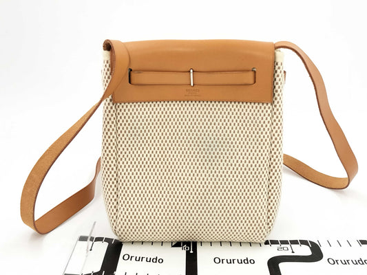 HERMES HERMES/Hermès Airbag TPM Toile H Beige Shoulder Bag Shoulder Bag