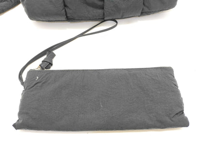 BOTTEGA VENETA Padded Cassette Shoulder Bag, Black Nylon
