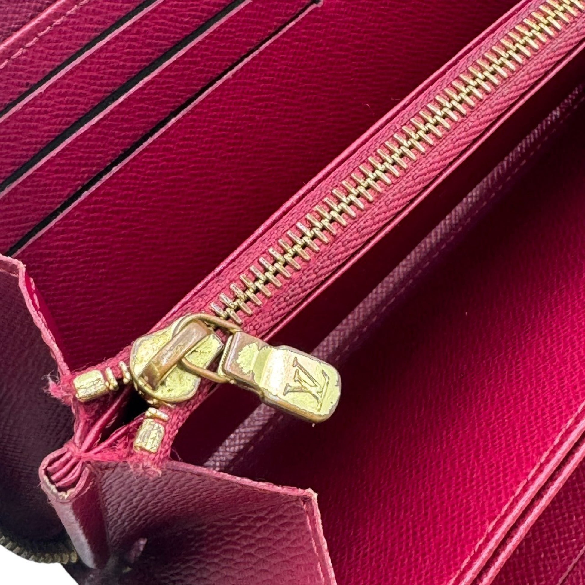 LOUIS VUITTON Monogram Zippy Wallet Fuchsia M41895 [Serial Number] GI0136 Wallet