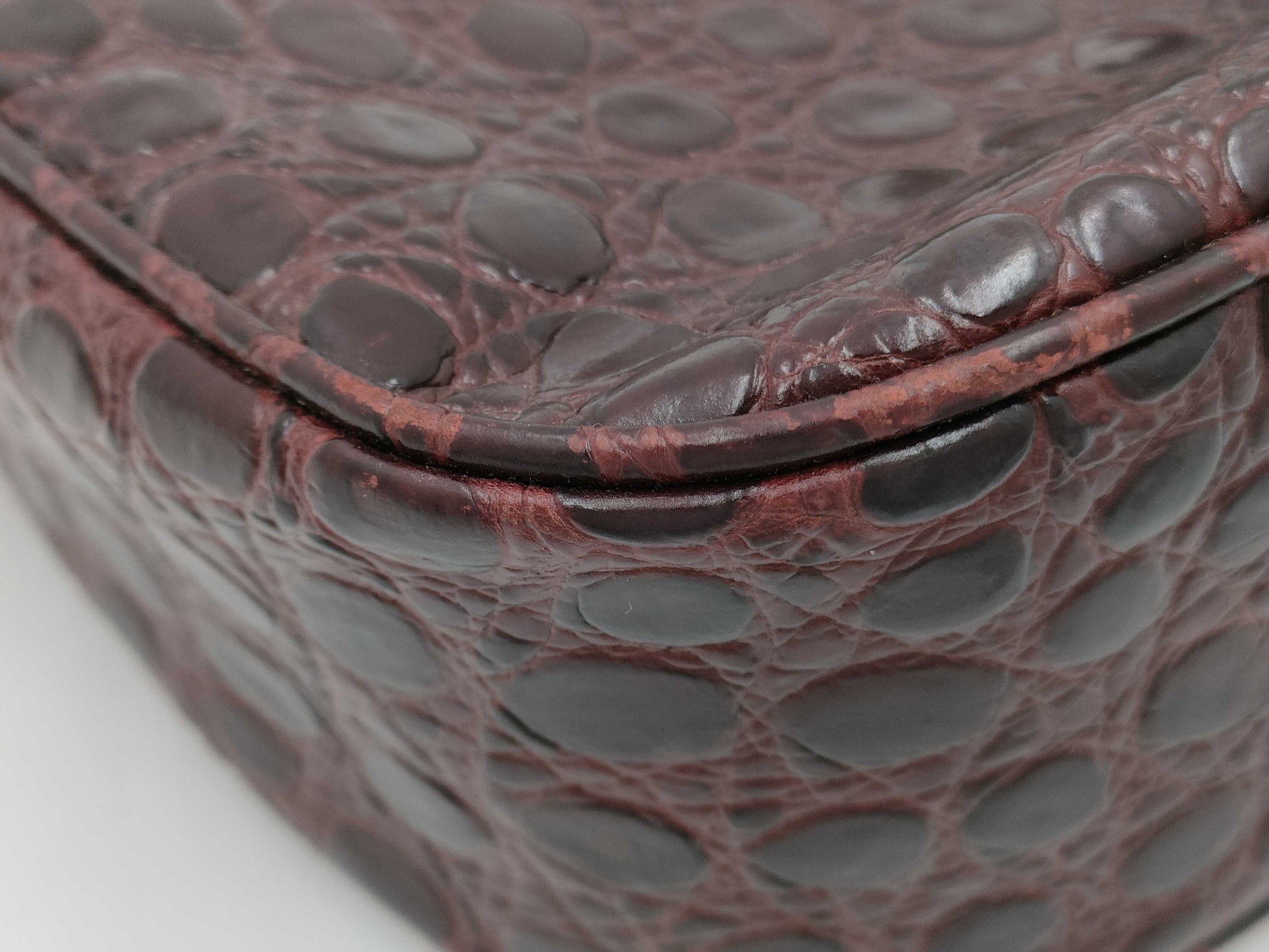 Salvatore Ferragamo Vara Crocodile Embossed Shoulder Bag
