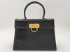 Salvatore Ferragamo Gancini black leather handbag