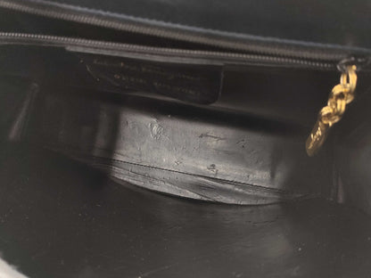 Salvatore Ferragamo Gancini black leather handbag