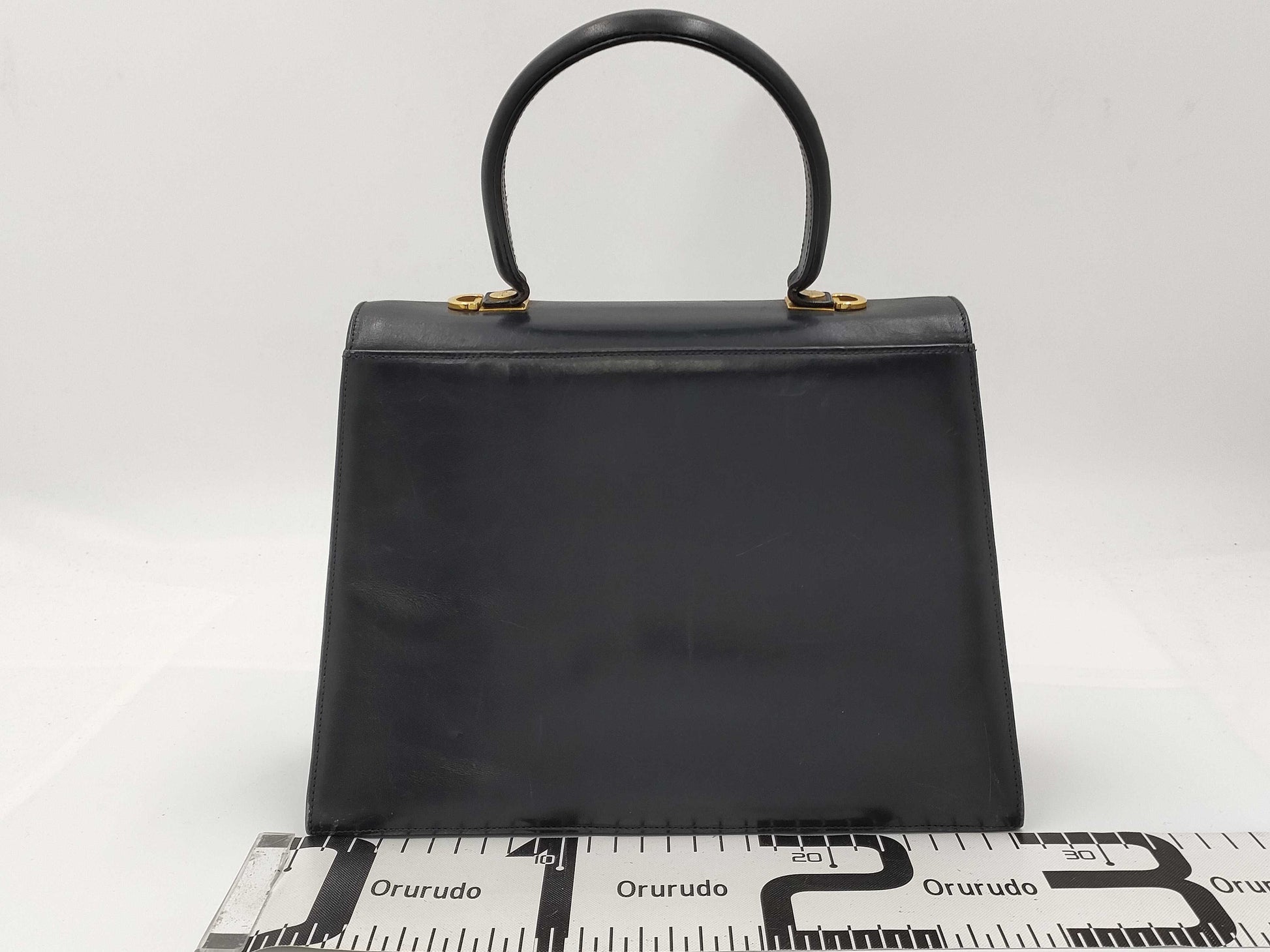 Salvatore Ferragamo Gancini black leather handbag