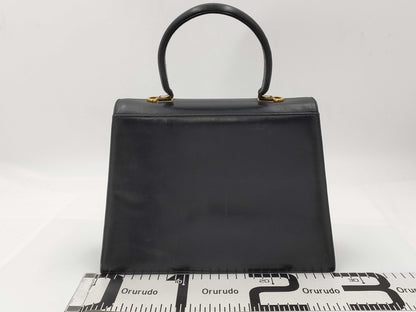Salvatore Ferragamo Gancini black leather handbag