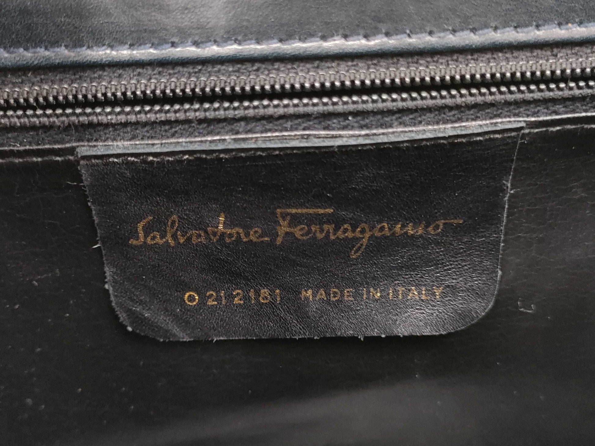 Salvatore Ferragamo Gancini black leather handbag