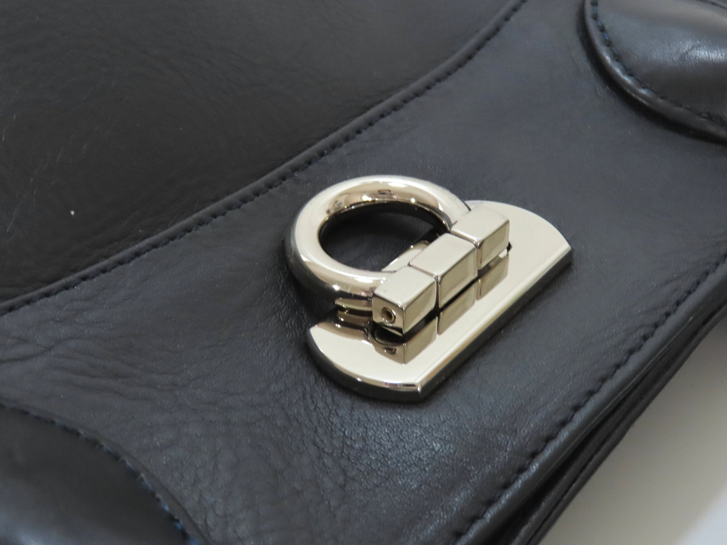HAMANO Gancini Leather Handbag