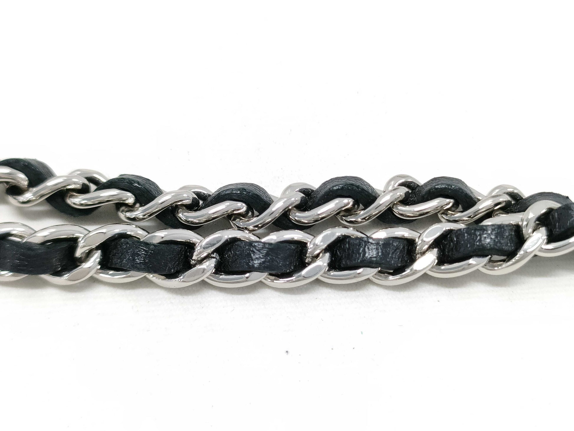 CHANEL Classic Mini Chain Wallet Matelasse, Black, Lambskin, AP0238, Size 30