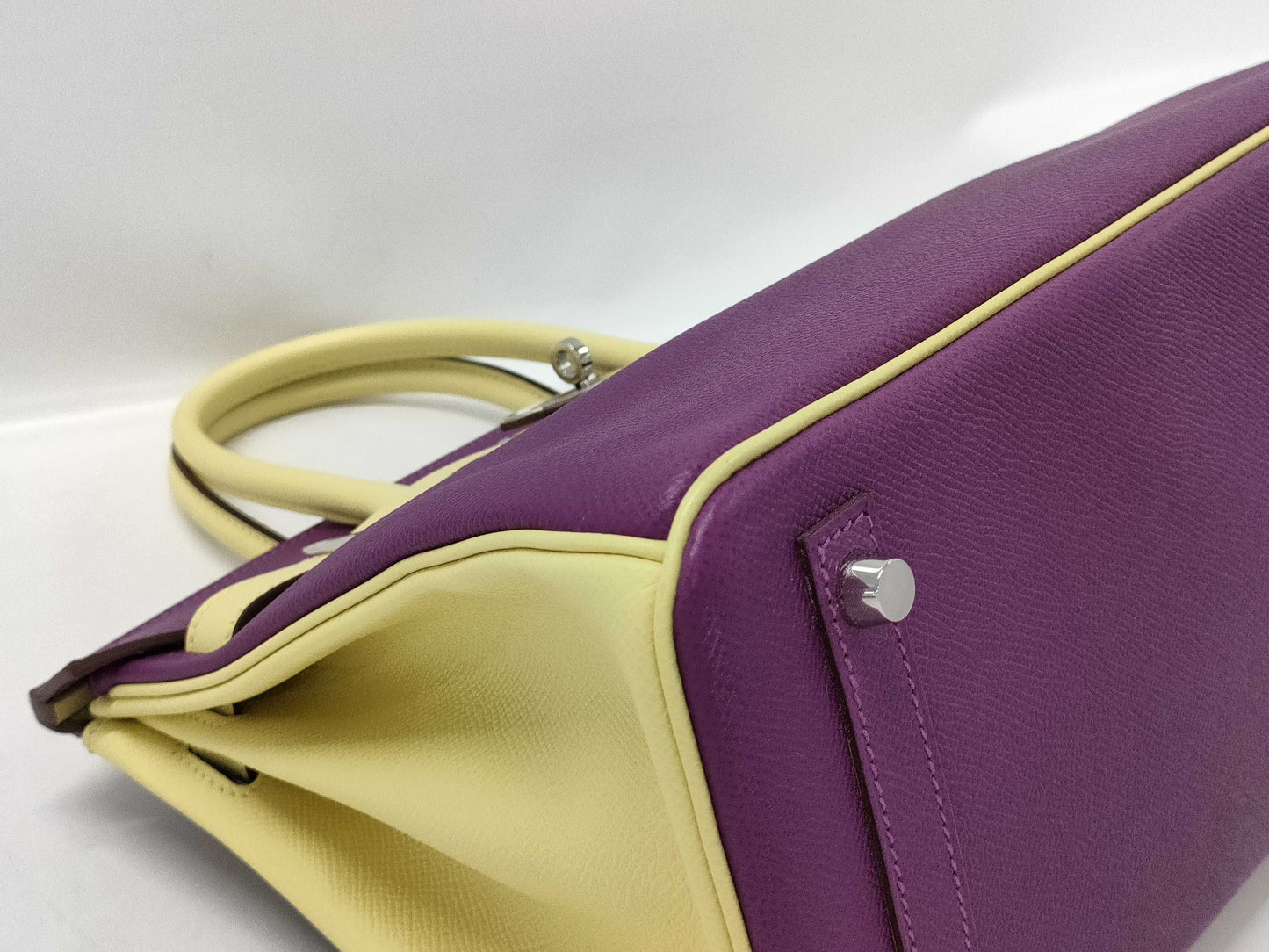 HERMES Birkin 30 Personal Order, Epsom Leather, Anemone, Jaune Poussin, Silver Hardware, T-Stamp, Handbag