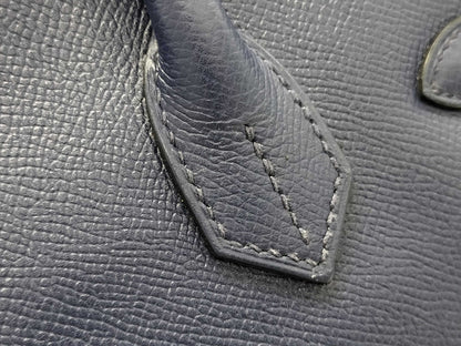 HERMES Birkin 30 Epsom Leather Blue Saphir Gold Hardware X Stamp Handbag