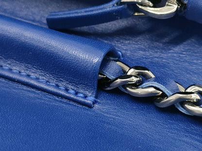 CHANEL Chain Wallet 2.55 Matelasse Cotton Blue Silver Hardware 18 Series with Sticker and Card Included Shoulder Bag