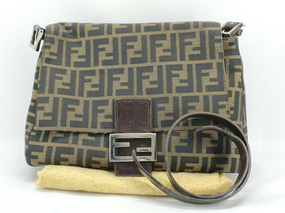FENDI Zucca Pattern Shoulder Bag Mamma Bucket Zucca Canvas Brown Shoulder Bag