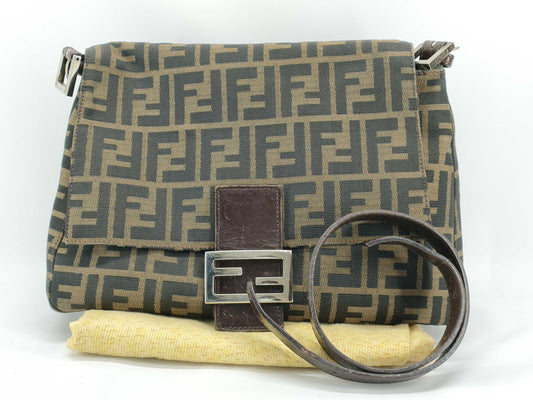 FENDI Zucca Pattern Shoulder Bag Mamma Bucket Zucca Canvas Brown Shoulder Bag