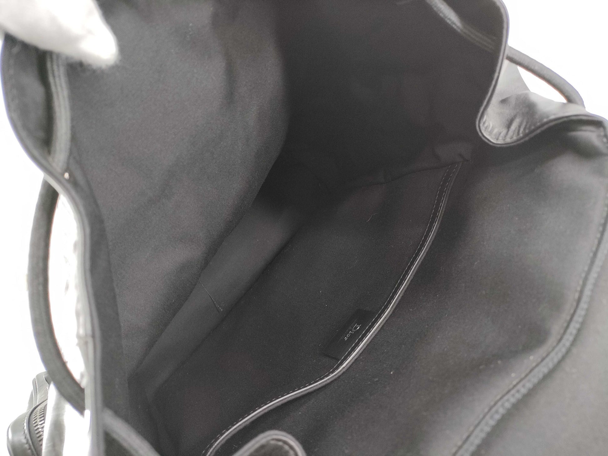 Dior Backpack in Black Calfskin with Silver Hardware